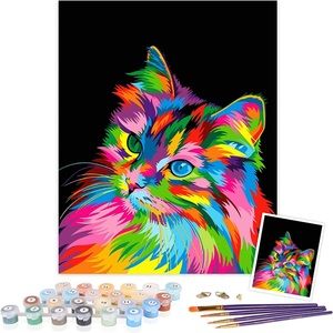 Colorful cat paint by number